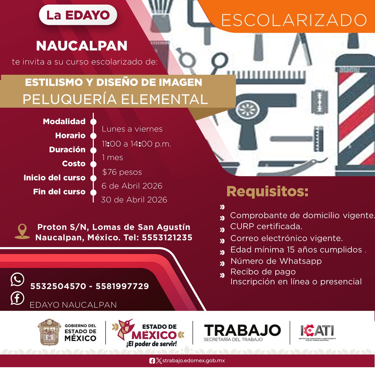 ¡ ABRIL 2026 !
¡ LINK DE INSCRIPCIÓN !
( si.icati.com.mx/inscripcion.do… )
CONTANCIA DE ESTUDIOS CON VALIDEZ OFICIAL POR PARTE DE LA SEP Y LA DGCFT
DUDAS O COMENTARIOS, NO DUDES EN PREGUNTAR, GRACIAS.
wa.link/qlfko2