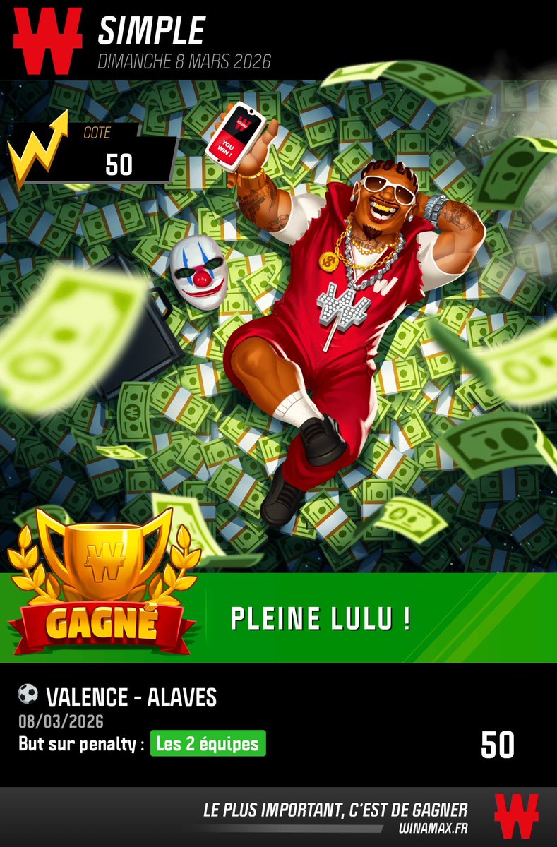 Bonsoir les frerooooo NHL qui arrive…
Pendant ce temps en pv.. mdr désolé mais celui là était vrmt beau 

EXPLOSEZ LES ♥️/♻️ pour une grosse  CONFIANCE  NHL #TeamParieur