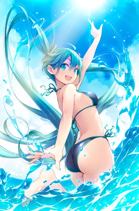 #ミクの日2026 は久々の水着ミクさんで