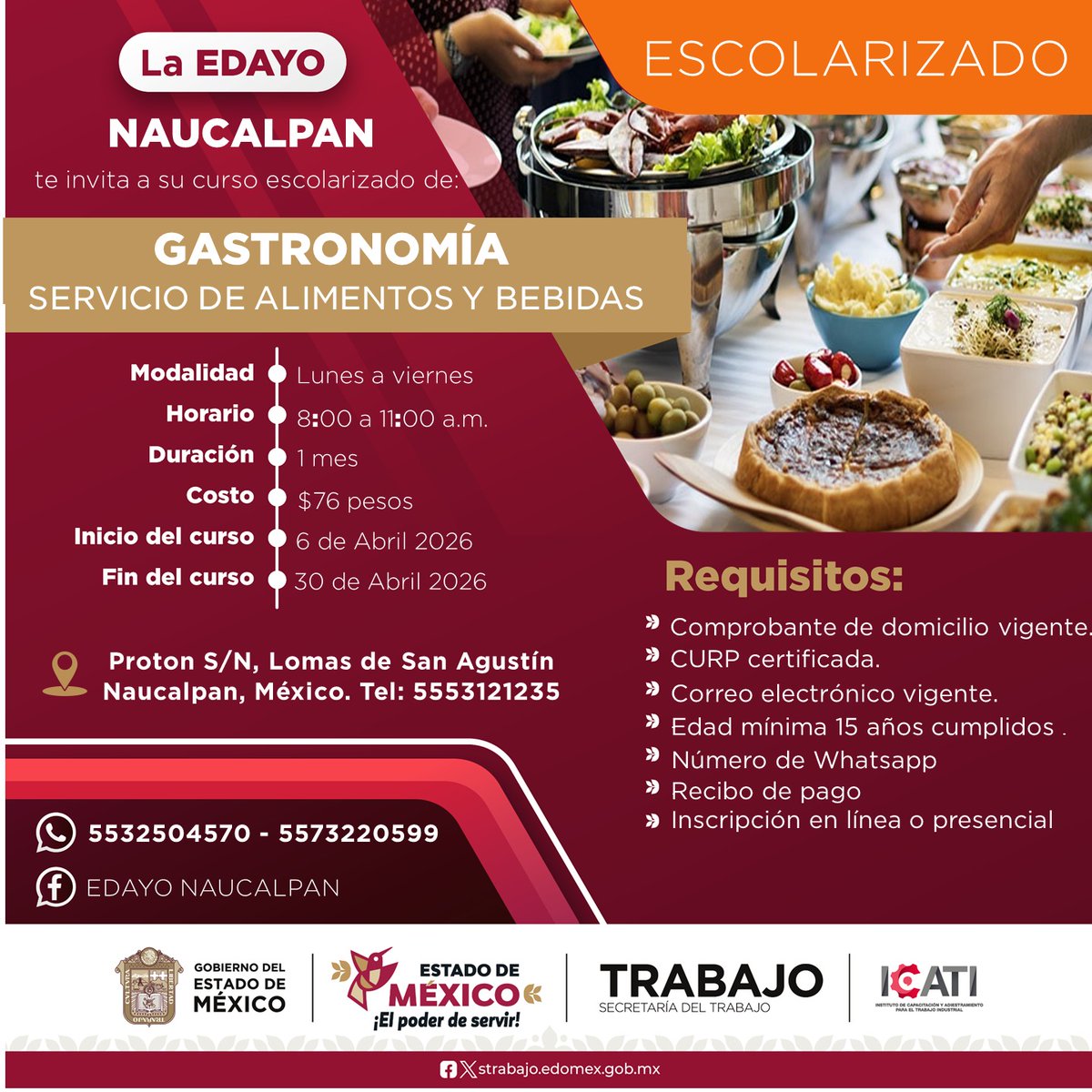 ¡ ABRIL 2026 !
¡ LINK DE INSCRIPCIÓN !
( si.icati.com.mx/inscripcion.do… )
CONTANCIA DE ESTUDIOS CON VALIDEZ OFICIAL POR PARTE DE LA SEP Y LA DGCFT
DUDAS O COMENTARIOS, NO DUDES EN PREGUNTAR, GRACIAS.
wa.link/qlfko2