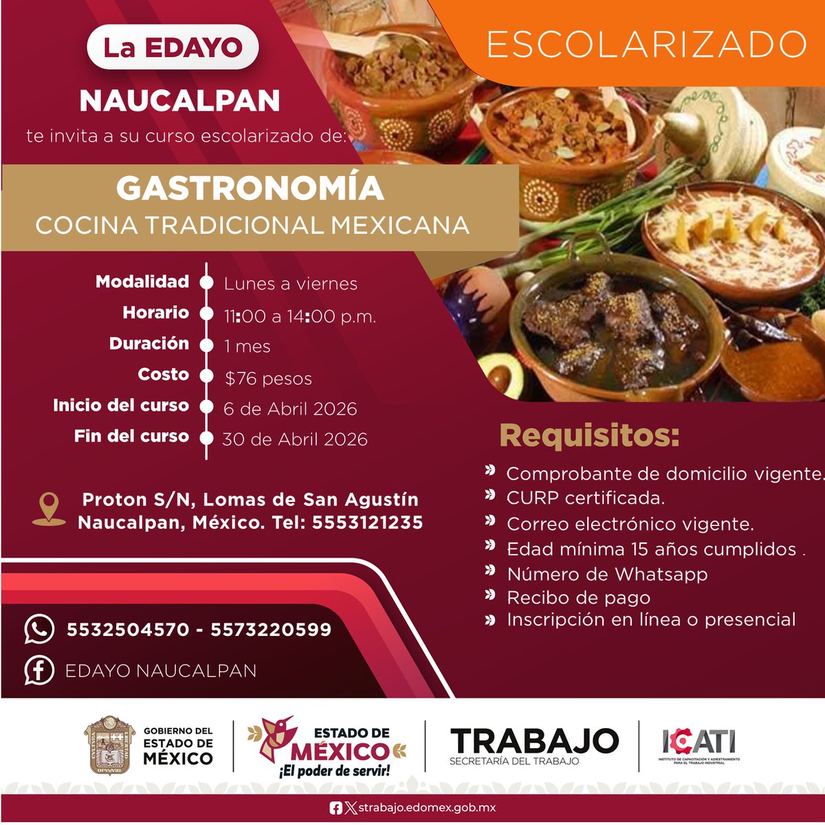 ¡ ABRIL 2026 !
¡ LINK DE INSCRIPCIÓN !
( si.icati.com.mx/inscripcion.do… )
CONTANCIA DE ESTUDIOS CON VALIDEZ OFICIAL POR PARTE DE LA SEP Y LA DGCFT
DUDAS O COMENTARIOS, NO DUDES EN PREGUNTAR, GRACIAS.
wa.link/qlfko2