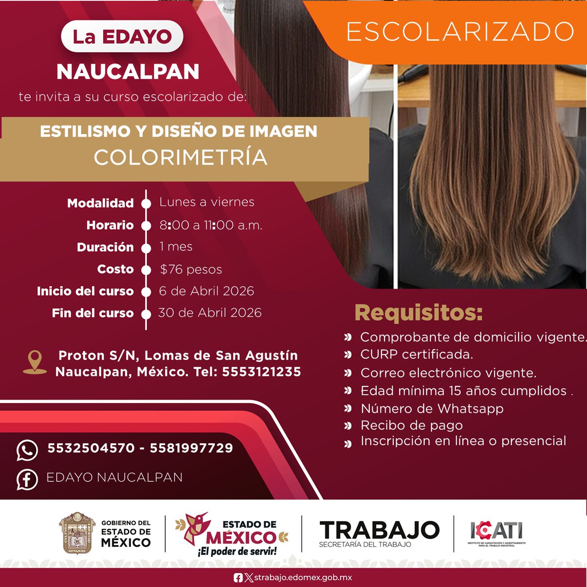 ¡ ABRIL 2026 !
¡ LINK DE INSCRIPCIÓN !
( si.icati.com.mx/inscripcion.do… )
CONTANCIA DE ESTUDIOS CON VALIDEZ OFICIAL POR PARTE DE LA SEP Y LA DGCFT
DUDAS O COMENTARIOS, NO DUDES EN PREGUNTAR, GRACIAS.
wa.link/qlfko2