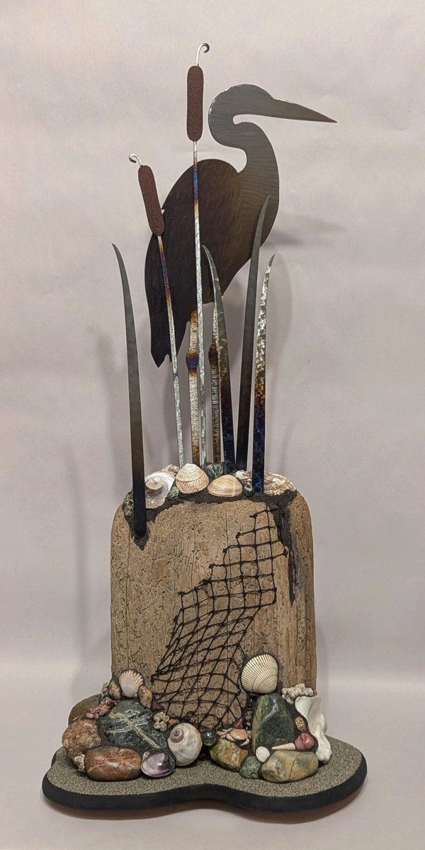 🖼️✨ New Arrivals - Fresh from Kennison Arts!

Three stunning new mixed media sculptures just landed —Reclaimed driftwood, steel, recycled glass, stones &amp; resin.

Highlights:
• Hidden Current – 9" × 12" × 12" – $245  
  Deer antler, found shells and stones

• Driftwood Den –