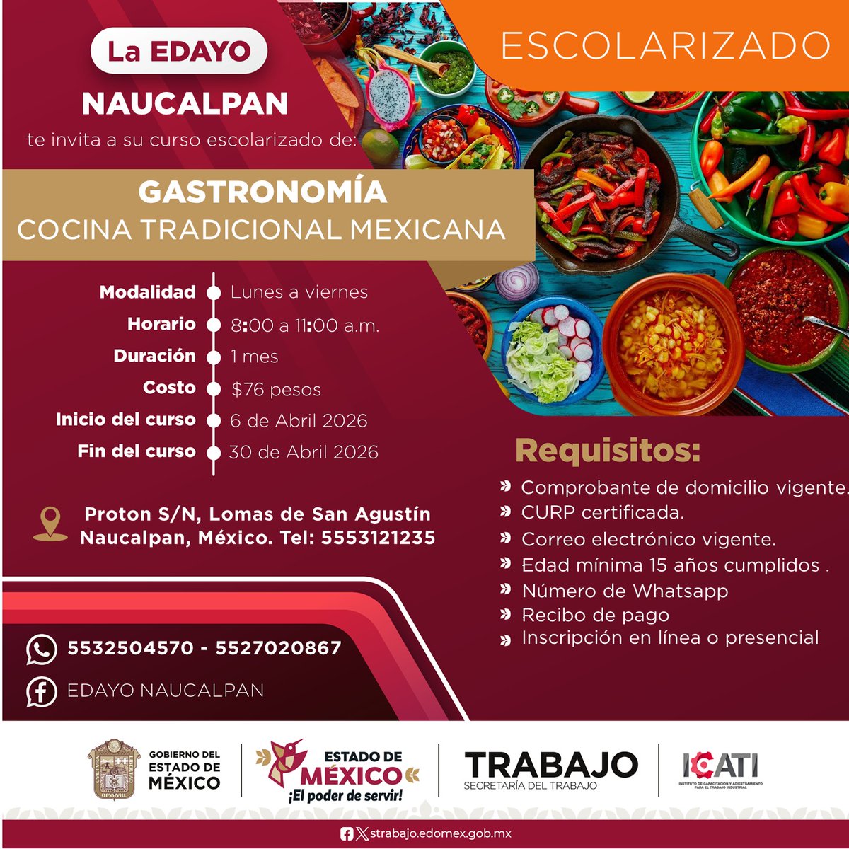 ¡ ABRIL 2026 !
¡ LINK DE INSCRIPCIÓN !
( si.icati.com.mx/inscripcion.do… )
CONTANCIA DE ESTUDIOS CON VALIDEZ OFICIAL POR PARTE DE LA SEP Y LA DGCFT
DUDAS O COMENTARIOS, NO DUDES EN PREGUNTAR, GRACIAS.
wa.link/qlfko2