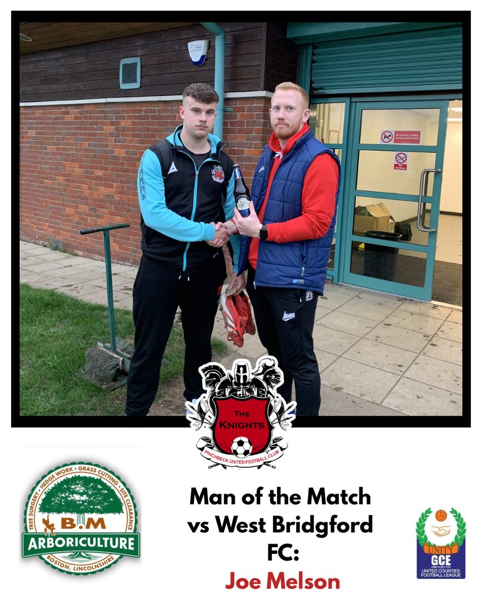 PinchbeckUnited's tweet photo. Yesterday’s Man of the Match was won by Joe Melson for a hard worked performance. Presented by Knights coach Chris Wheaton

Player sponsored by BM Arboriculture &amp; Garden Care
Coach sponsored by Graves Events https://t.co/10B4Y8QNXQ