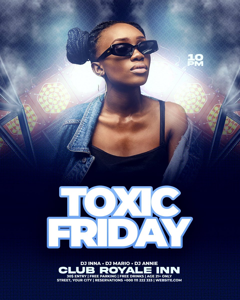raiiderdesigns's tweet image. Day 16/30 — Event Poster Design
Project: Toxic Friday 
Focus: Poster layout and typography hierarchy
Goal: Create a bold poster for a Party that communicates energy and clarity.
#30DayDesignChallenge #PosterDesign #EventDesign #GraphicDesign
 16 of #30DaysConsistencyChallenge