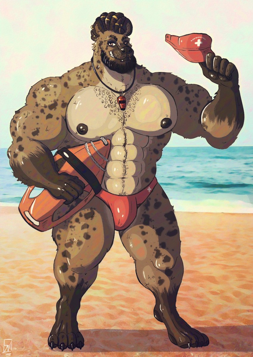 🏖️Salut les gens, voici Zuberi ! Un maitre nageur paré pour vous aider en cas de noyade, d'hydrocution ou vous indiquez une simple direction ! Cette hyène apprécie beaucoup son travail et son rôle sur sa petite plage locale !🏖️

#Furry #Art #Hyena 

deviantart.com/fannanmanshury…