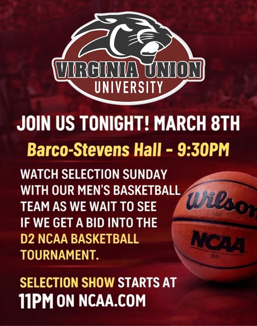 Coach_Gholson's tweet photo. ๐พ Pull up to Barco tonight!
Weโre watching Selection Sunday and hoping our hard work pays off. ๐๐ฟ
๐ Barco-Stevens Hall
โฐ 9:30 PM
๐บ 11 PM on https://t.co/XjjaRNManV
Bring a friend and be there when our name is called!
#vuu #vuumbb #hbcu #hbcubasketball #MarchMadness https://t.co/AndUd3e6NK