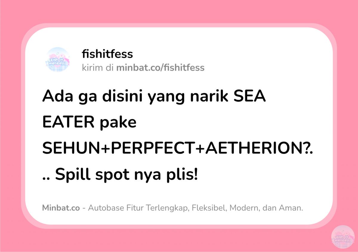 fishitfess's tweet photo. Fish! Kasih tau spotnya guys! https://t.co/zHsY0tsT64
