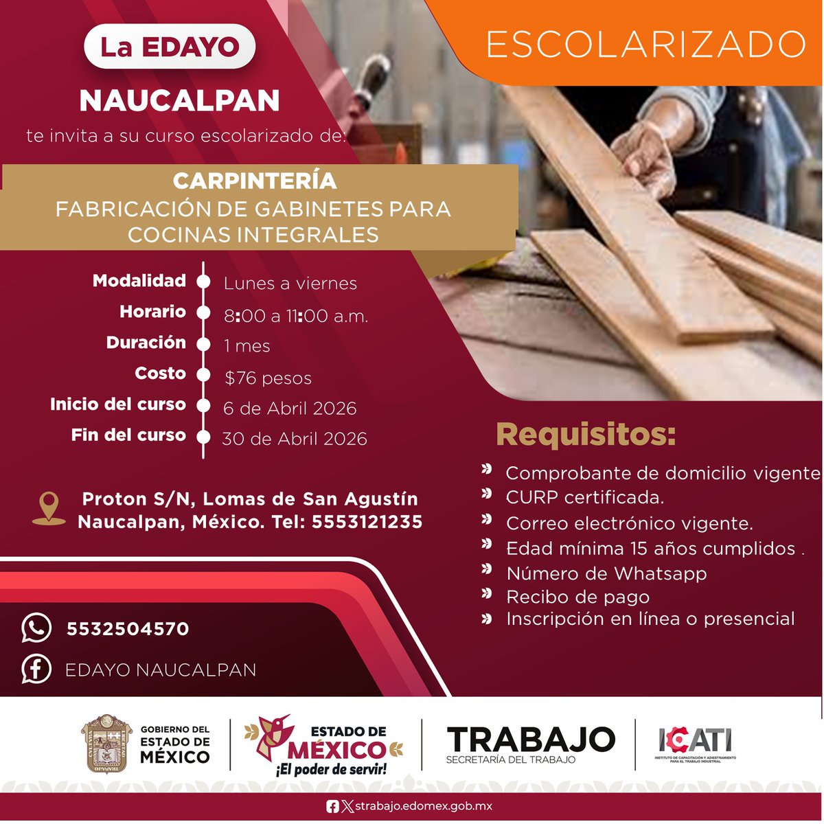 ¡ ABRIL 2026 !
¡ LINK DE INSCRIPCIÓN !
( si.icati.com.mx/inscripcion.do… )
CONTANCIA DE ESTUDIOS CON VALIDEZ OFICIAL POR PARTE DE LA SEP Y LA DGCFT
DUDAS O COMENTARIOS, NO DUDES EN PREGUNTAR, GRACIAS.
wa.link/qlfko2