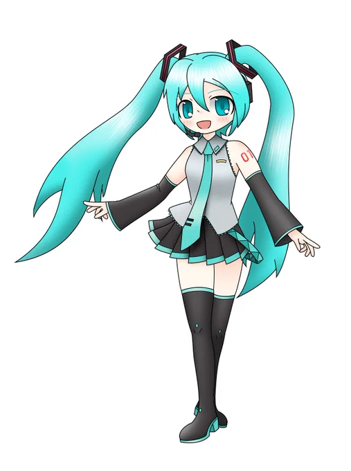 ミクの日ということで初音ミク! 初めて描きました #ミクの日2026 #絵描きゅーばん