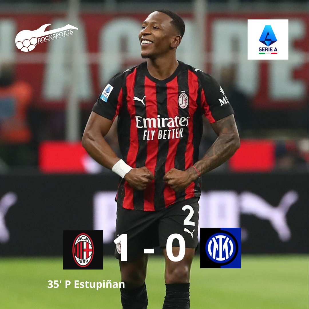 #seriea 
⚽ El 'Derby della Madonnina' fue para el AC Milan tras vencer al Inter, acortando distancia en la tabla de posiciones de la @seriea 
🔝 A pesar de la derrota, el 'neroazzurro' sigue líder con 67 unidades en 28 jornadas