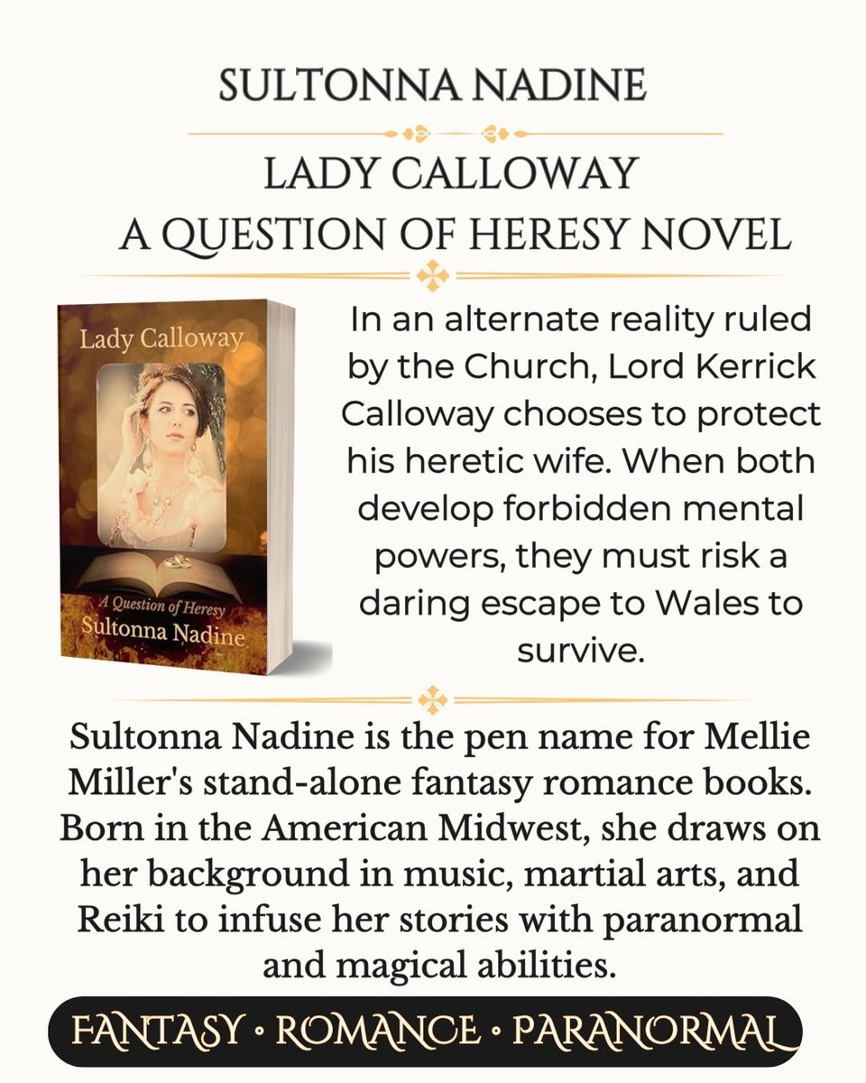 Sultonna's tweet image. Need to slip away for a little while? How about a trip to England and Wales, in an alternate reality romantic suspense?
a.co/d/06P22TAA

#paranormal #fantasy #romanticsuspense #alternatereality #religiousconflict #politicalintrigue
