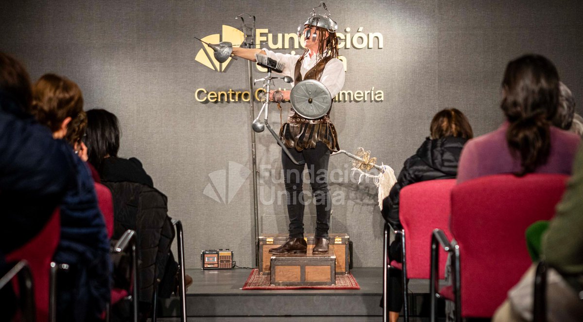 FundUnicaja's tweet photo. 🎭El Quijote de Cervantes recala en el #CentroCultural FundaciónUnicajaAlmería 

👉Recorremos la historia del ingenioso hidalgo de la Mancha de la mano de la compañía teatral La Pica Lagarto.

📆 Próxima parada19 de marzo en Cádiz / 20 de marzo en Sevilla

📸 @chemaartero https://t.co/sX1N9N9V1i