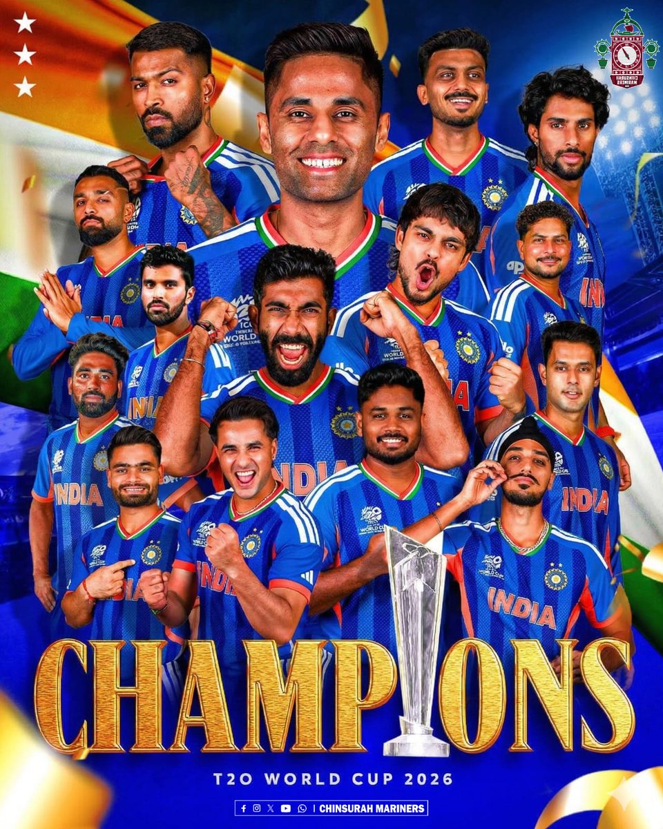 cnsmtweets's tweet photo. India World champions 🇮🇳✨🥇 🏏

History repeated ✅ 
History defeated ✅

#t20worldcup #TeamIndia https://t.co/z1ytvLJa6L
