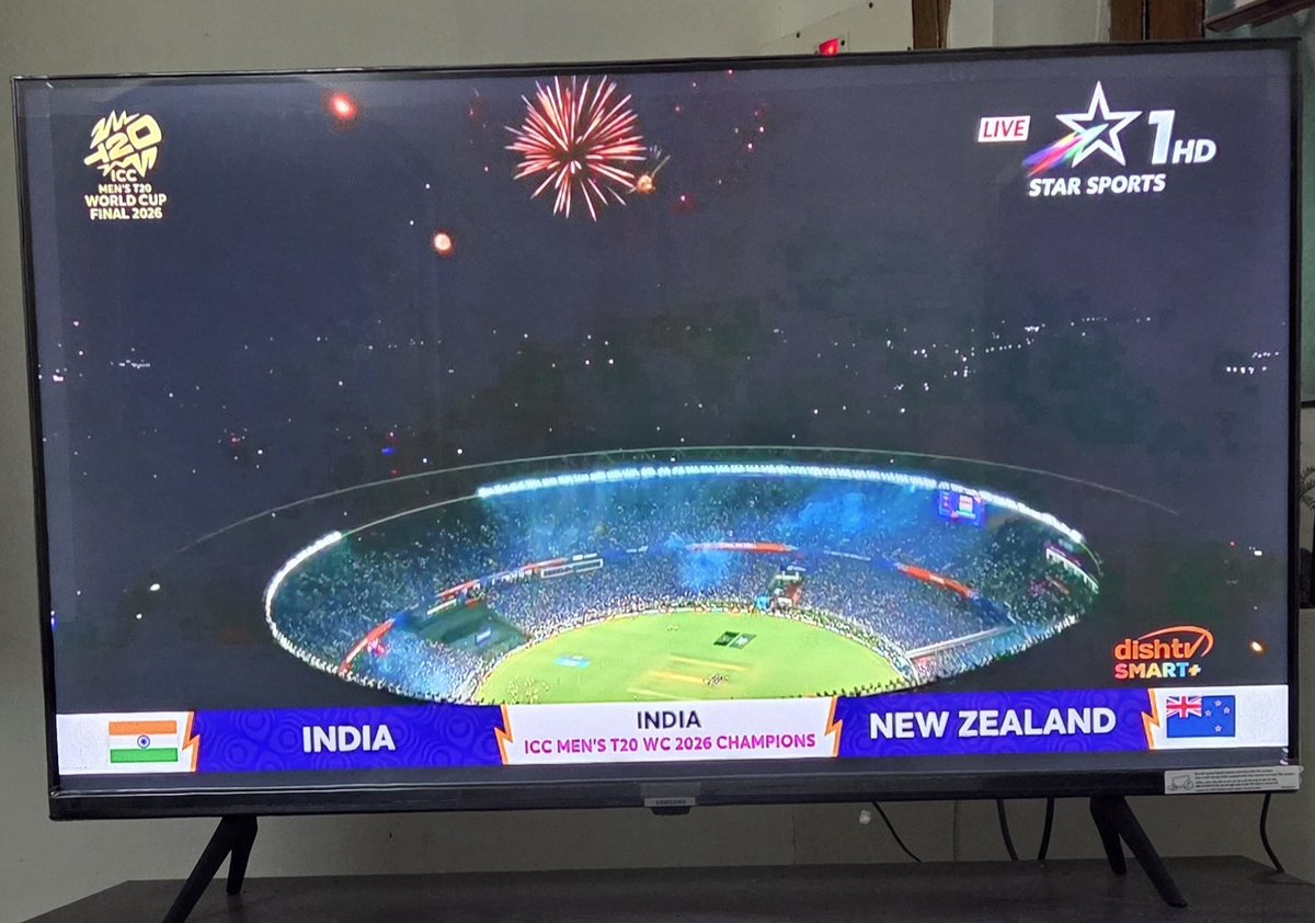 DivyaSindu's tweet photo. Sensational win! 🏆 🇮🇳 💙  Sanju Samson played an absolutely brilliant knock,supported by a masterclass bowling performance from Bumrah &amp; Axar, big hits from Dube🔥Congrats to the entire Team India ✌️ for a truly historic performance!#indvsnz #T20WorldCup2026final  #CricketFinal https://t.co/tWzZhiGLin