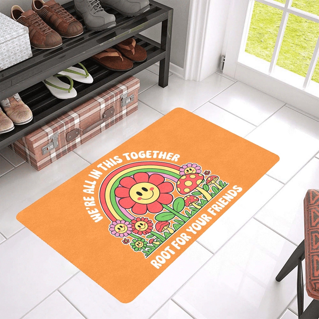 FashionsEnvy1's tweet image. Welcome guests with positivity! This 30"x18" Inspirational Doormat from @Inkedjoy says 'Root for Friends'. Made in the USA, it cushions feet, absorbs water, and keeps floors clean. Perfect for indoor or outdoor use. #HomeDecor #WelcomeMat #Inspirational