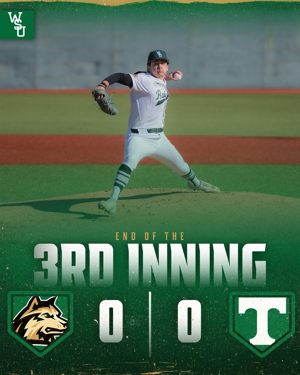 WSURaidergang's tweet image. E3 | Raiders 0, Tennessee 0

Scoreless through 3 in Knoxville. JP Peltier will lead off the fourth

📺 bit.ly/4rYHZmF
📊 bit.ly/4riIxCA

#Raidergang | #BuildtheMonster