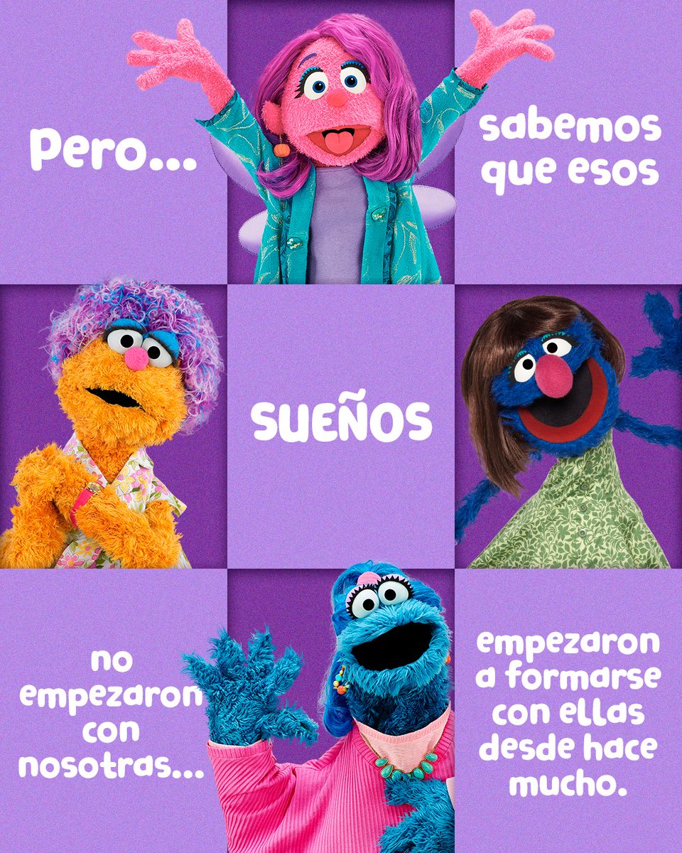 PlazaSesamo's tweet photo. Hoy, en el #DíaDeLaMujer, agradecemos y recordamos a todas las mujeres que han abierto el camino para que las niñas puedan soñar en grande y vivir en libertad.

Juntas soñamos en grande. 💜 https://t.co/mwnOQSfc8a