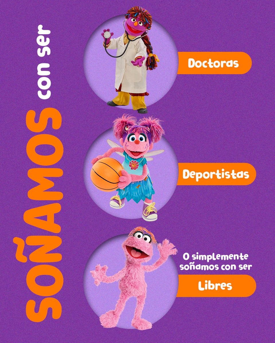 PlazaSesamo's tweet photo. Hoy, en el #DíaDeLaMujer, agradecemos y recordamos a todas las mujeres que han abierto el camino para que las niñas puedan soñar en grande y vivir en libertad.

Juntas soñamos en grande. 💜 https://t.co/mwnOQSfc8a