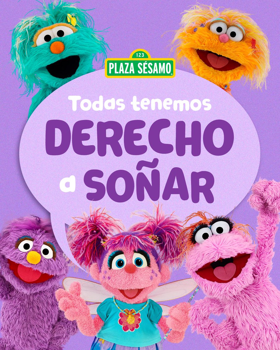 PlazaSesamo's tweet photo. Hoy, en el #DíaDeLaMujer, agradecemos y recordamos a todas las mujeres que han abierto el camino para que las niñas puedan soñar en grande y vivir en libertad.

Juntas soñamos en grande. 💜 https://t.co/mwnOQSfc8a