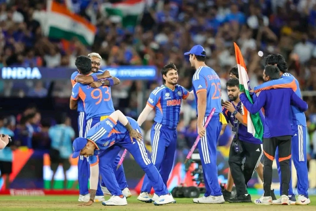 विश्व विजेता भार।🇮🇳✌️

#T20WorldCup2026final फ़ाइनल में न्यूज़ीलैंड के विरुद्ध शानदार विजय प्राप्त कर विश्व विजेता बनने पर #TeamBharat के खिलाड़ियों को बधाई एवं सभी का अभिनंदन।
#INDvsNZ