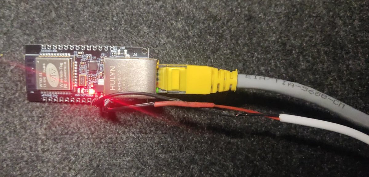 _12nio's tweet photo. just got a NAPT (ETH<->WiFi AP) running on WT32-ETH01 using ESP-IDF. it acts as a transparent gateway between Ethernet and WiFi. maybe a good approach for a red team implant.
https://t.co/4X1Ywnr6Yp https://t.co/wHc9q9vUV8