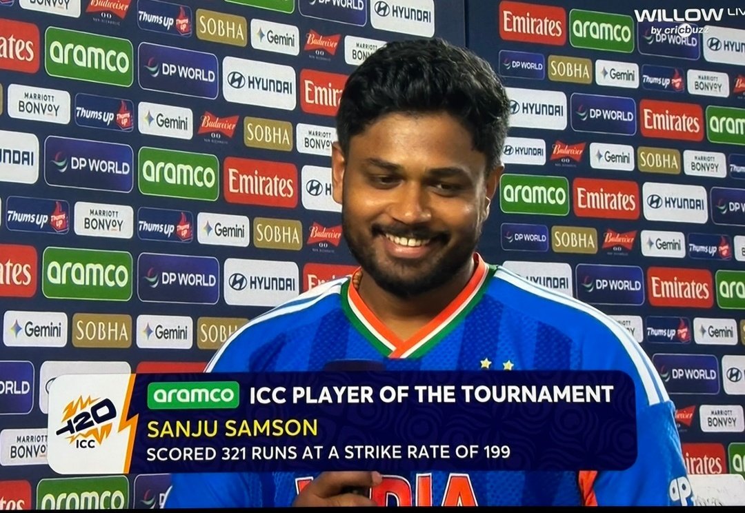 AnanthCric's tweet photo. Sanju in post match presentation -

I had been in constant touch with Sachin sir. What is the mindset needed when you’re sitting out, Even yesterday also he called me and checked my mindset .Guidance from him what more else you can ask!! #T20WorldCup2026final. #SanjuSamson https://t.co/ZB4594mpG4