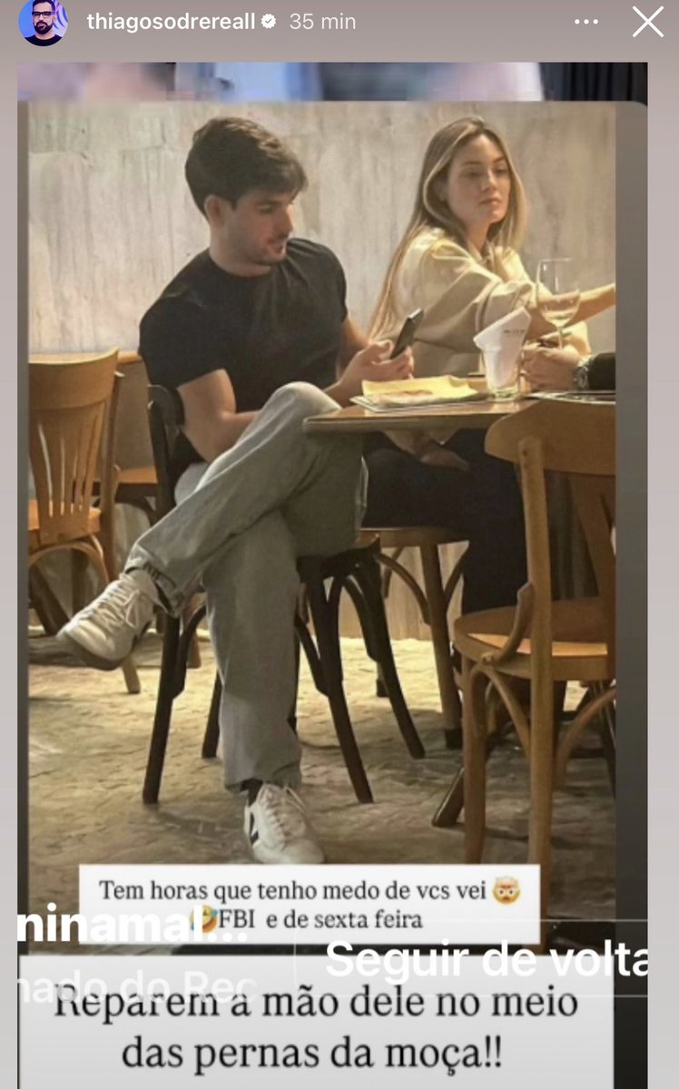 O jornalista Thiago Sodre divulgou uma foto do Lucas Lobato em um encontro  com uma mulher na ultima sexta feira (6)

Vou deixar aqui pra vcs comentarem 

Pq se eu fosse o carlinhos maia…eu com 34 anos teria vergonha de assumir estar apaixonado por um hetero  é se iludir demais