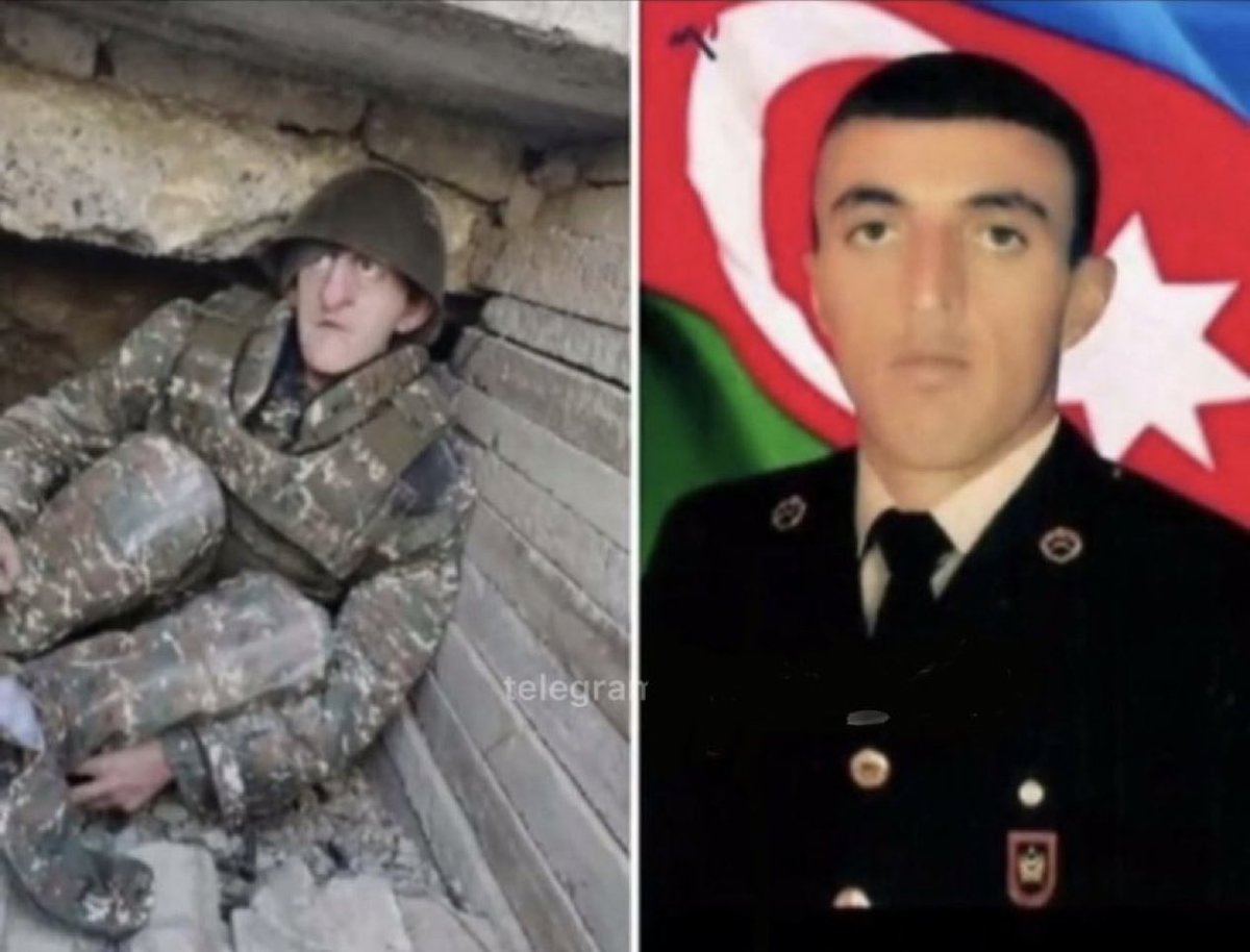 artasovor_'s tweet photo. On the left you have a wax caricature of what’s supposed to be an Armenian soldier in a war trophy park in Baku, Azerbaijan 

On the right you have an Azeri soldier eliminated by Armenian forces in that same war https://t.co/4x27DCc8nX