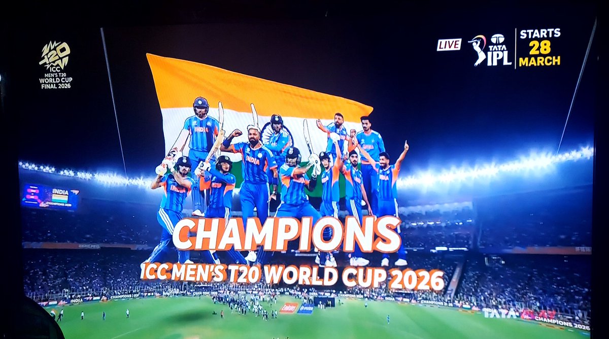 souharddhya's tweet photo. Lots of firsts for Team India in the ICC T20 World Cup 2026 :

First host team to win the ICC T20 World Cup

First team to win back-to-back ICC T20 World Cups

First team to win the ICC T20 World Cup three times (2007, 2024, 2026) 🇮🇳  #IndiaVsNewZealand #T20WorldCup2026final https://t.co/vwhHxXcP7n