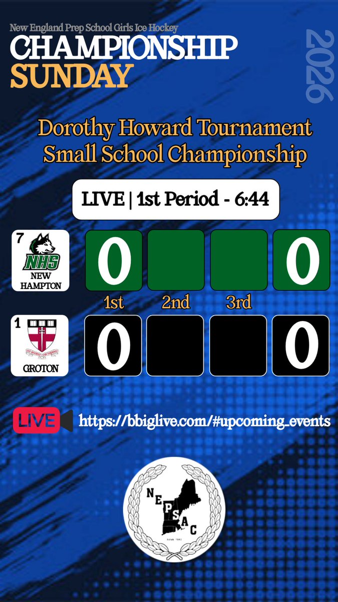 NEPSGIHA's tweet photo. 🚨Live Updates - Dorothy Howard Small School Championship 🚨 https://t.co/REqEtLnVav