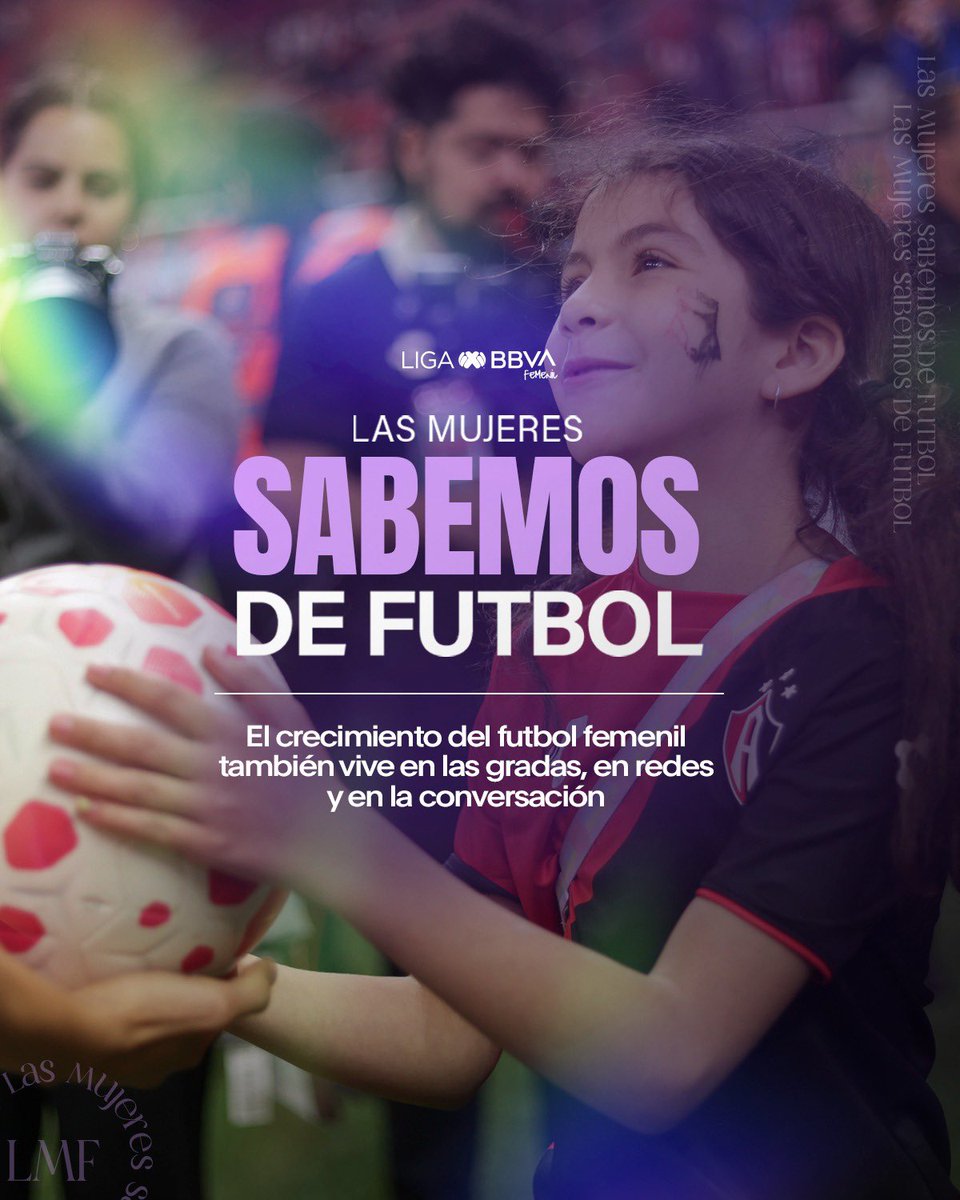 LigaBBVAFemenil's tweet photo. Hoy reconocemos a todas las mujeres que viven el futbol a su manera. ⚽💜

Las que lo juegan,
las que lo analizan,
las que lo dirigen,
las que lo narran,
y las que lo sienten desde la tribuna.

Porque el futbol también se vive con nuestra voz, nuestra pasión y nuestra mirada.

Hoy y siempre lo dejamos claro:
las mujeres sabemos de futbol.

#LigaBBVAMxFemenil | #8m