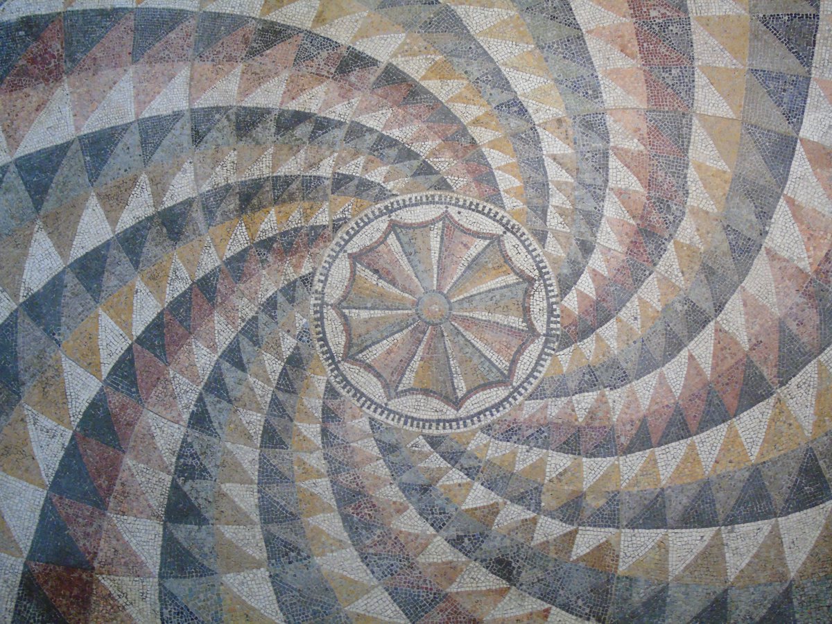 The swirling central panel of a #Roman geometric mosaic - almost hypnotic! #MosaicMonday