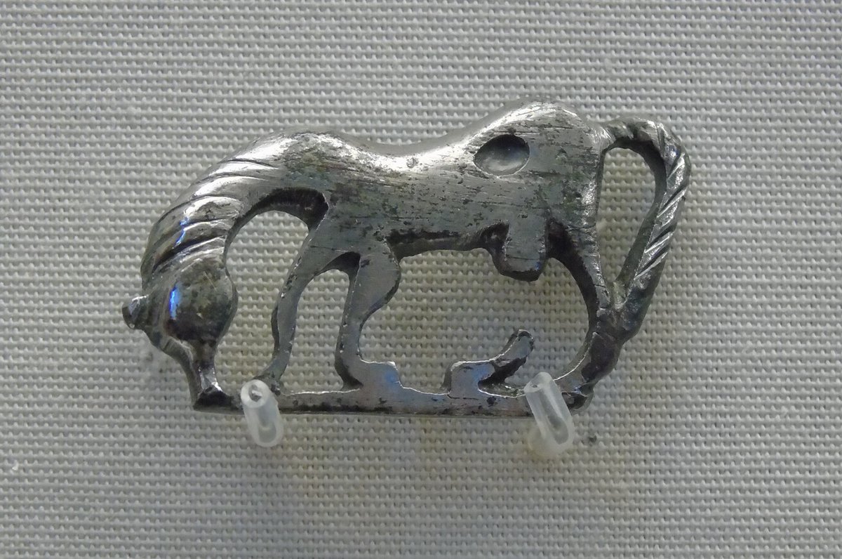 A beautiful #Roman metal brooch in the shape of a horse - animal brooches were popular in the Roman world #Archaeology