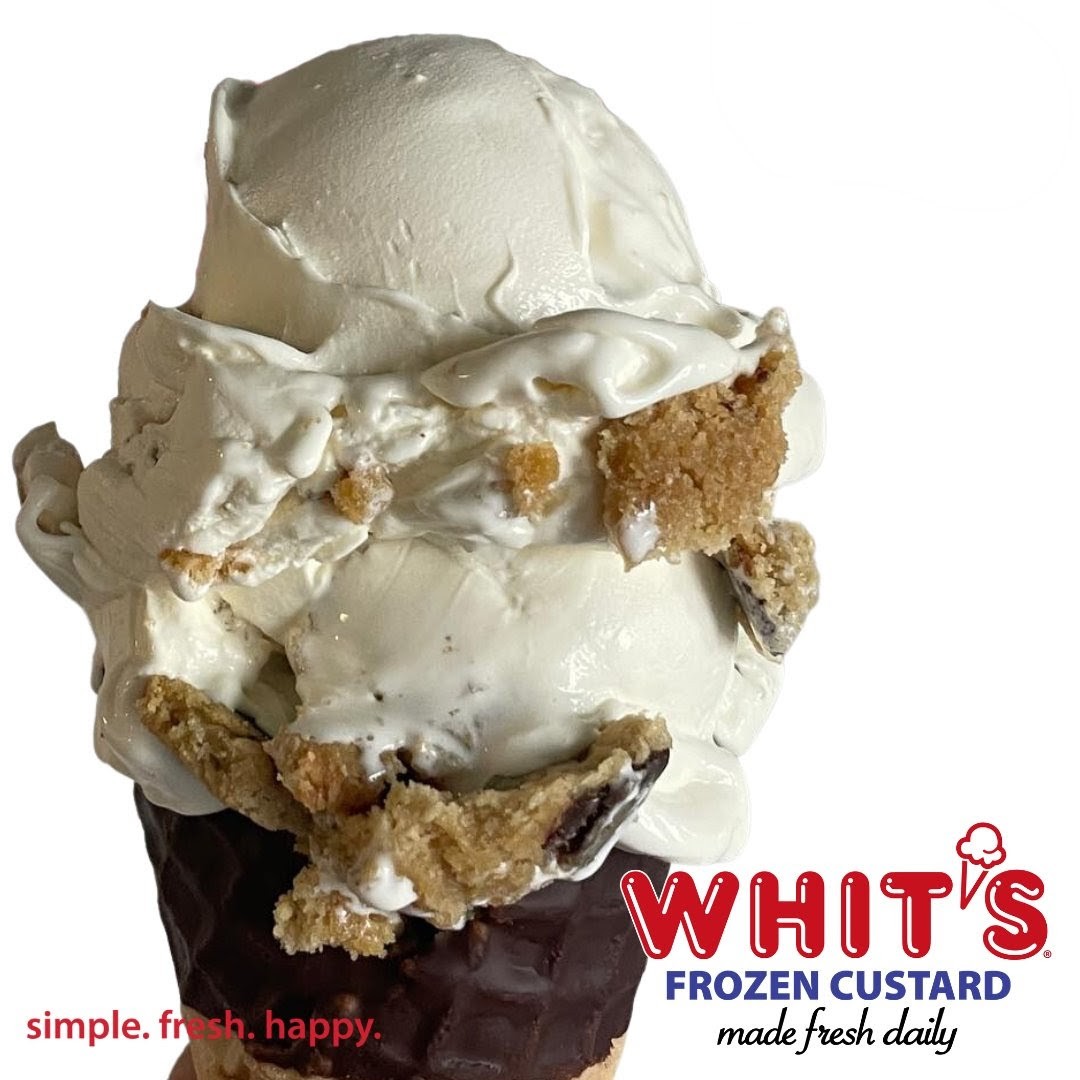 The Flavor of the Day is: WHITTIE! 🍪

Vanilla Custard with Chocolate Chip Cookie pieces.