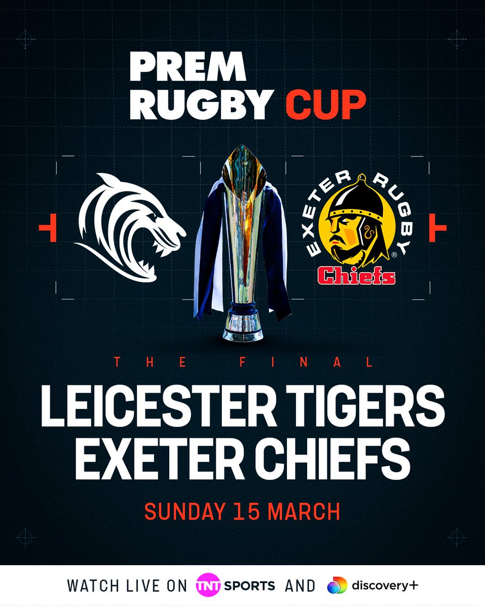 🏆 Silverware Sunday 🏆

<a href="/LeicesterTigers/">Leicester Tigers</a> will host <a href="/ExeterChiefs/">Exeter Chiefs</a> in the PREM Rugby Cup Final 💪
