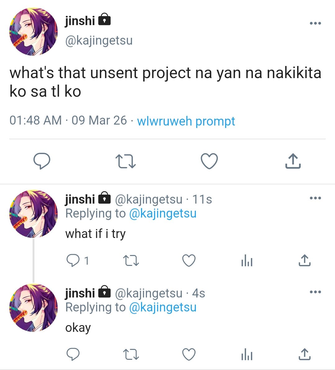 wlwruweh's tweet photo. hi #jinmao filo au prompt 😊💜💚

unsent proj kasi i miss also i believe jinshi conyo supremacy maomao sungit omg type ko yan wala lang skl Okay bye https://t.co/8P5LZPVoTo