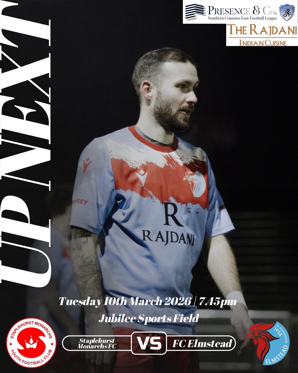 FElmstead's tweet photo. Up Next, we are on the road again with our next league fixture vs @staplehurstmon . Let’s go Elmstead 🩵❤️
📆 Tuesday 10th March
🆚 Staplehurst Monarchs FC
⌚️ 7.45PM
🏟️ Jubilee Sports Field
🏆Southern Counties East Football League
#FORZAELMSTEAD
@SCEFLeague
@therajdani https://t.co/GDXDrogUmF