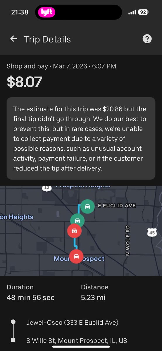 Marianolaplata1's tweet photo. @UberEats Accepted a delivery because it showed $20 with tip.
50 minutes later the customer removed the tip.
Final pay: $8.
Drivers accept orders based on the amount shown. This tip baiting shouldn’t be allowed.
#Uber #UberEats #TipBaiting #GigWorkers #DriverRights
@Uber @Uber_Support https://t.co/uiDxja41n2