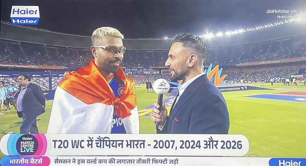 Hardik Pandya - I've played 10 years, I'll play 10 more years and would like to win 10 more Trophies, ICC and IPL combined.

#INDvNZ
#T20WorldCup