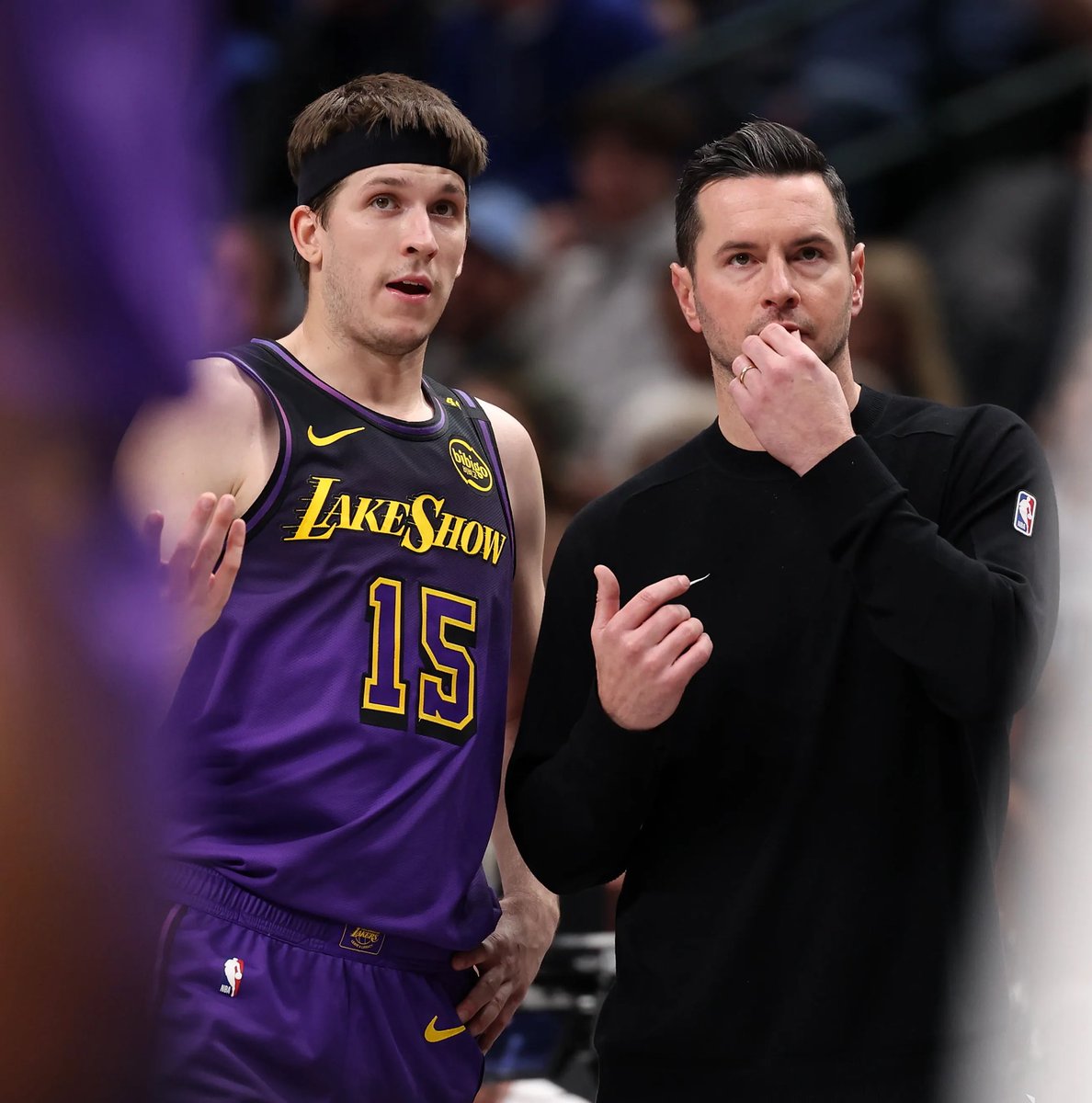 JJ Redick says that Austin Reaves has been less aggressive compared to earlier this year and they want to change that, per <a href="/DStarkand/">Daniel Starkand</a> 

His message to AR is to just be himself
