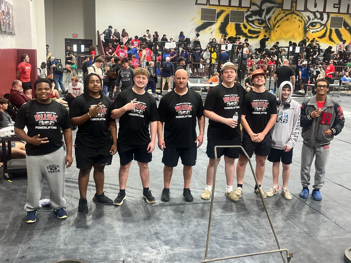 Congratulations to our Rusk Eagles Boys Powerlifting Team on a great season!
The guys competed well at the Regional Meet this past week and brought home several new PRs. We’re proud of the hard work they put in all season.

#TakeFlight