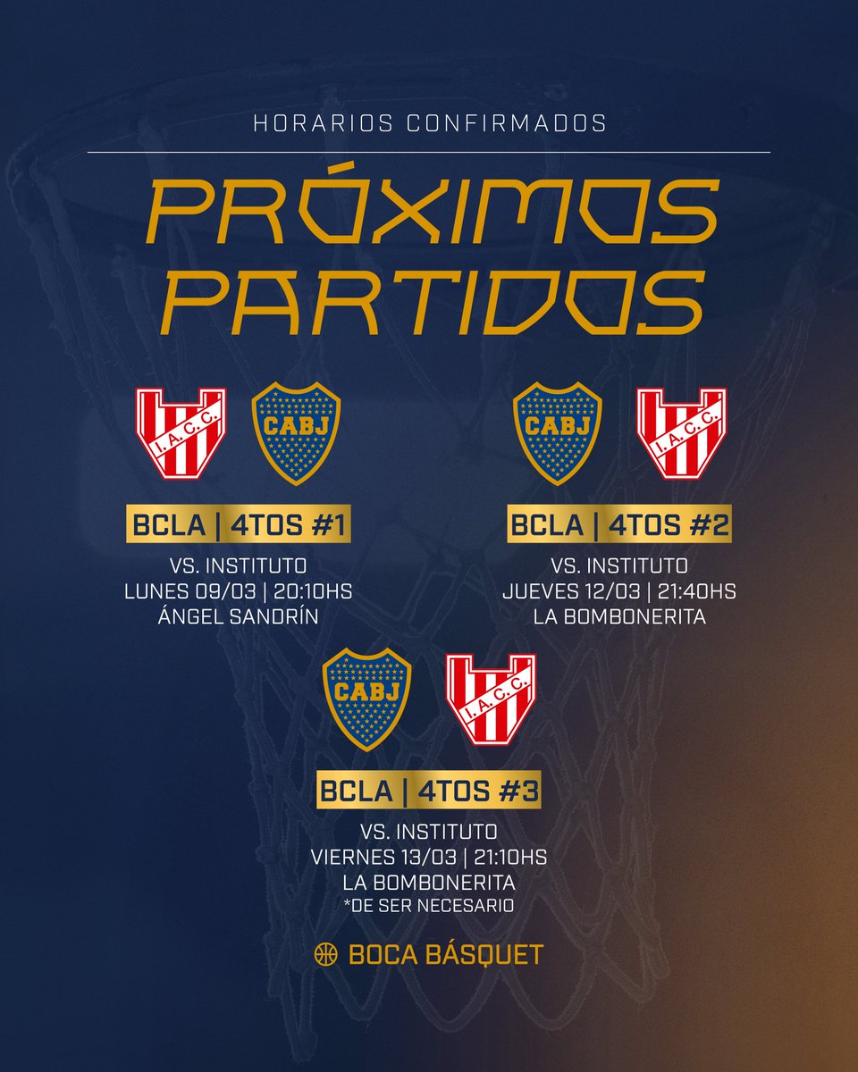 ¡La semana Xeneize! 🏀

Días de competencia internacional en Córdoba y La Boca por la <a href="/BCLAmericas/">#BCLAmericas</a>.

¡Vamos todos juntos, xeneizes! 🙌 

#DaleBoca 🔵🟡🔵