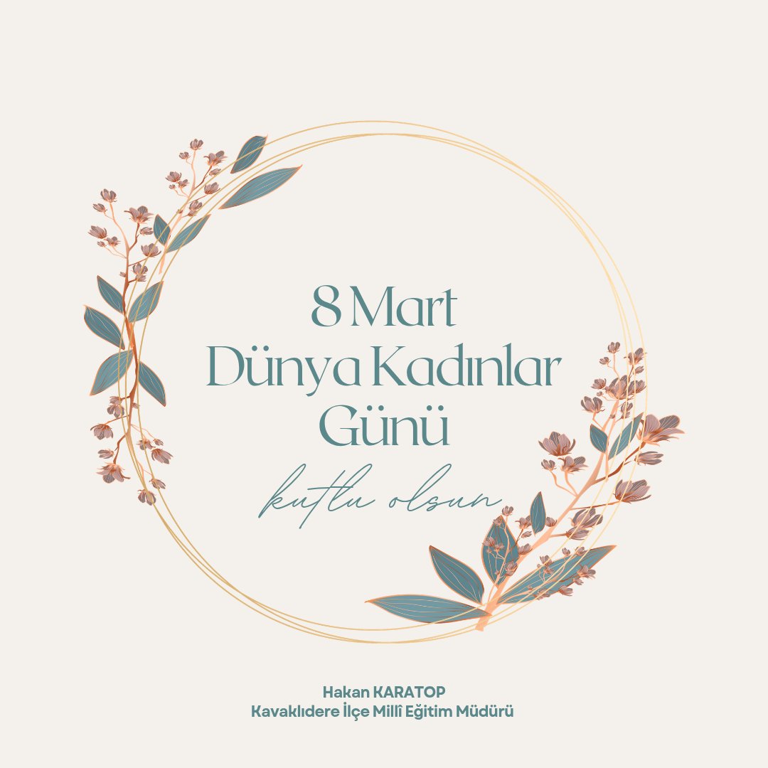 8 Mart Dünya Kadınlar Günü kutlu olsun. 💐
<a href="/tcmeb/">Millî Eğitim Bakanlığı</a> <a href="/mugla_mem/">Muğla İl Millî Eğitim Müdürlüğü</a> <a href="/emrecay55/">Emre ÇAY</a>
