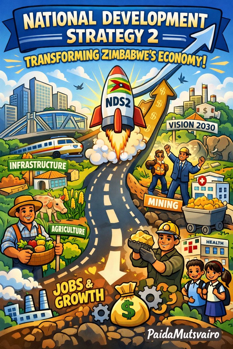 PaidamoyoMutsv1's tweet photo. #NDS2 is a powerful roadmap drivin Zim’s transformation. Thru strategic investments in infrastructure, agriculture, mining, health &education, é Sec Republic is accelerating inclusive economic growth, job creation & improved livelihoods for all. #Vision2030 #ZimIsOpenForBusiness https://t.co/zlLwE6oUIx