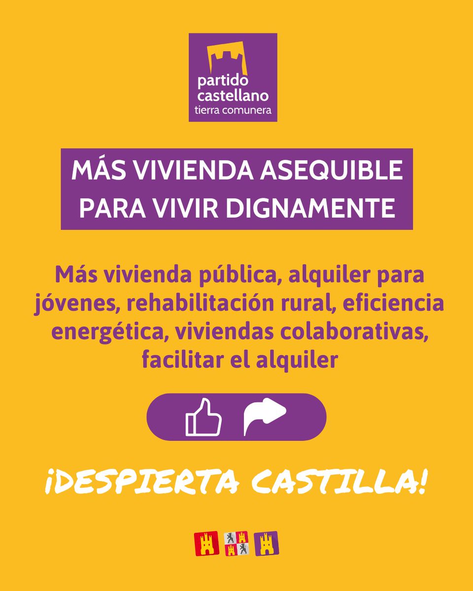 PartCastellano's tweet photo. ¿Quieres conocer nuestro programa electoral? Te contamos algunos puntos clave: folclore, servicios públicos dignos, medio rural vivo y futuro para la juventud.
Consulta todo aquí 👉
https://t.co/sRbMIOswzl
#PCASTC #Elecciones15M #CastillaSeDefiende https://t.co/mfGU8HyEJZ