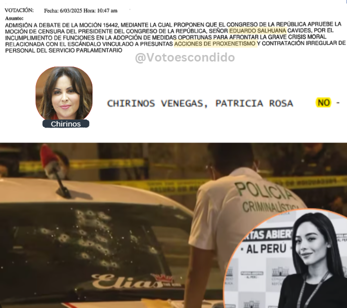 VotoEscondido's tweet photo. 🚨Blindó al ex-presidente del Congreso Salhuana, tras el asesinato de Andrea Vidal.

Caso red de prostitución del Congreso https://t.co/hEoeOviY7P