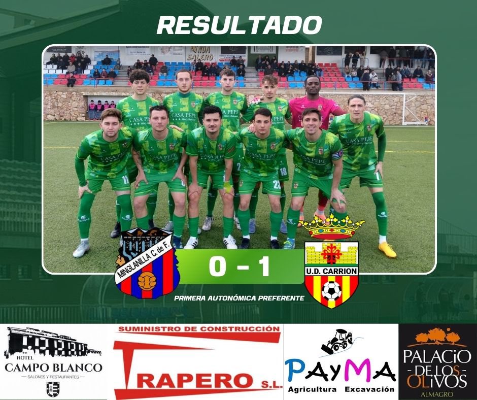 udcarrion's tweet photo. ✅ RESULTADO

❗️Victoria del primer equipo en su visita a Minglanilla por 0-1, gol de Abraham en la primera parte y los nuestros supieron aguantar el marcador. ¡Entramos en una semana especial, atentos a nuestras redes!

💚 #UDCarrión https://t.co/pXirgXo4yk