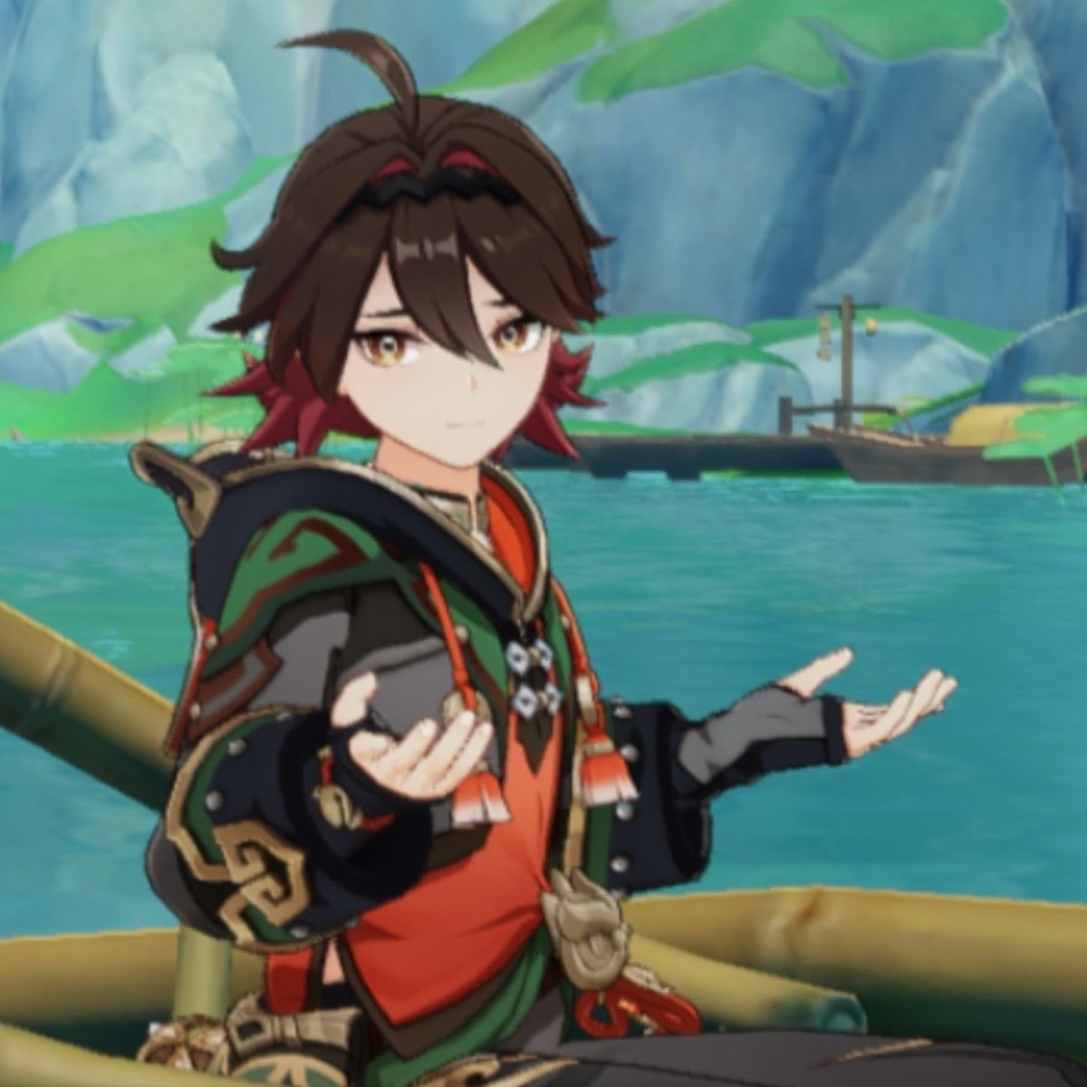 ‷  The new bodyguard for our little sister seems like a nut-case to me—

He does his job well, but his vibes are kinda off to me. But if she trusts him, then so do I . . . I guess.  ‴